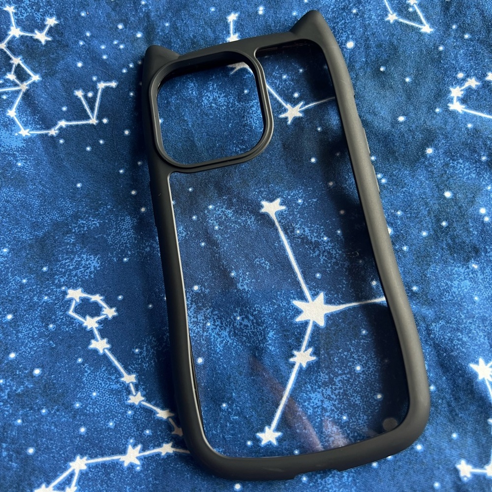 iPhone 13 Pro Cat Ear Silicone Phone Case with Clear Back